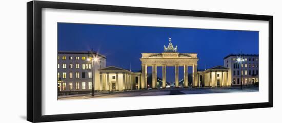 City Gate Lit Up at Night, Brandenburg Gate, Pariser Platz, Berlin, Germany-null-Framed Premium Photographic Print