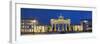 City Gate Lit Up at Night, Brandenburg Gate, Pariser Platz, Berlin, Germany-null-Framed Premium Photographic Print