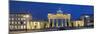 City Gate Lit Up at Night, Brandenburg Gate, Pariser Platz, Berlin, Germany-null-Mounted Premium Photographic Print