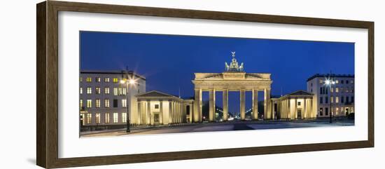 City Gate Lit Up at Night, Brandenburg Gate, Pariser Platz, Berlin, Germany-null-Framed Photographic Print