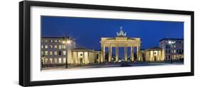 City Gate Lit Up at Night, Brandenburg Gate, Pariser Platz, Berlin, Germany-null-Framed Photographic Print