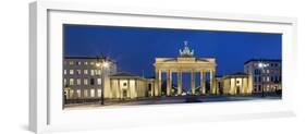 City Gate Lit Up at Night, Brandenburg Gate, Pariser Platz, Berlin, Germany-null-Framed Photographic Print