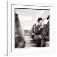 City Gent on the Top Deck of a Bus-Henry Grant-Framed Art Print