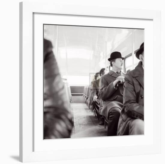 City Gent on the Top Deck of a Bus-Henry Grant-Framed Art Print