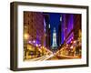 City Hall and Avenue of the Arts by Night, Philadelphia, Pennsylvania, US, White Frame-Philippe Hugonnard-Framed Art Print