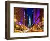 City Hall and Avenue of the Arts by Night, Philadelphia, Pennsylvania, US, White Frame-Philippe Hugonnard-Framed Art Print