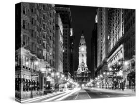 City Hall and Avenue of the Arts by Night, Philadelphia, Pennsylvania, US-Philippe Hugonnard-Stretched Canvas
