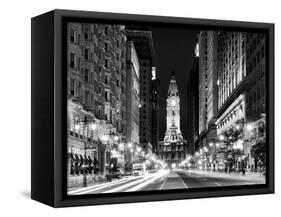 City Hall and Avenue of the Arts by Night, Philadelphia, Pennsylvania, US-Philippe Hugonnard-Framed Stretched Canvas
