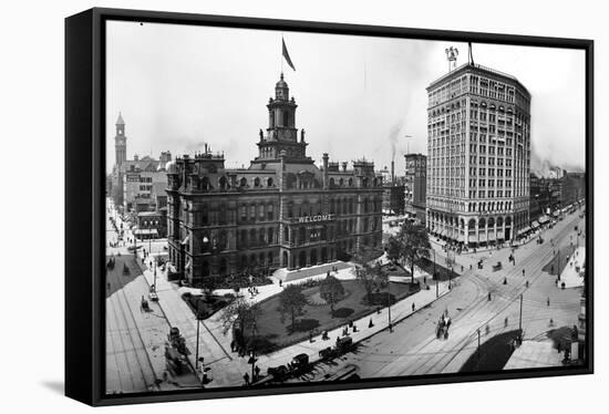 City Hall and Campus Martius, Detroit-null-Framed Stretched Canvas