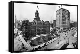 City Hall and Campus Martius, Detroit-null-Framed Stretched Canvas