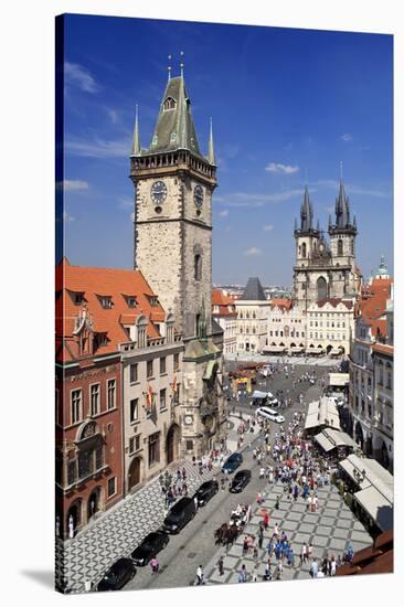 City Hall and Church of Our Lady Before Tyn on Old Town Square in Prague, Czech Republic-null-Stretched Canvas