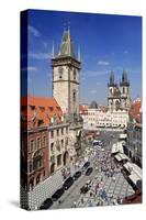 City Hall and Church of Our Lady Before Tyn on Old Town Square in Prague, Czech Republic-null-Stretched Canvas