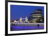 City Hall and Tower Bridge at Night, London, England, United Kingdom, Europe-Markus Lange-Framed Photographic Print