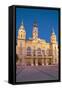 City Hall at Dusk, Gyor, Western Transdanubia, Hungary, Europe-Ian Trower-Framed Stretched Canvas