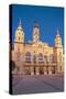 City Hall at Dusk, Gyor, Western Transdanubia, Hungary, Europe-Ian Trower-Stretched Canvas