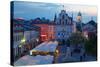 City Hall at Dusk, Market Square, Old Town, Rzeszow, Poland, Europe-Frank Fell-Stretched Canvas