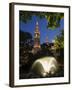 City Hall at Dusk with Fountain in Foreground, Vienna, Austria-Charles Bowman-Framed Photographic Print