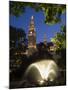 City Hall at Dusk with Fountain in Foreground, Vienna, Austria-Charles Bowman-Mounted Photographic Print