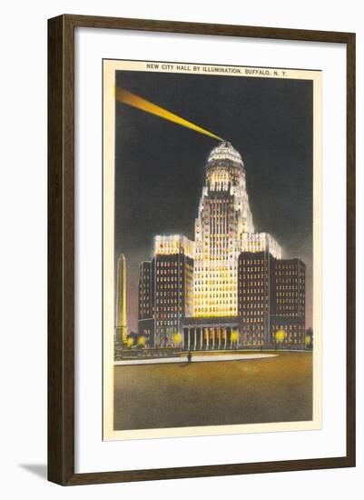 City Hall at Night, Buffalo-null-Framed Art Print