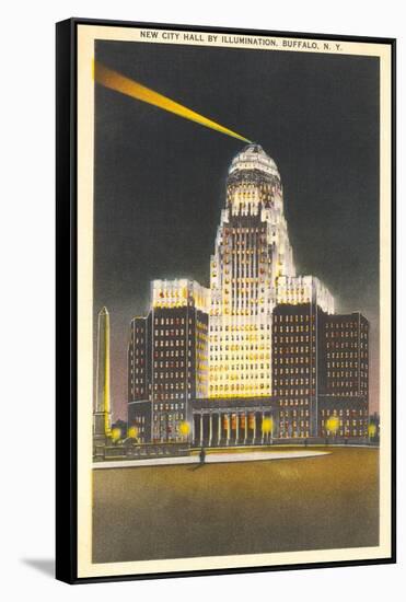 City Hall at Night, Buffalo-null-Framed Stretched Canvas