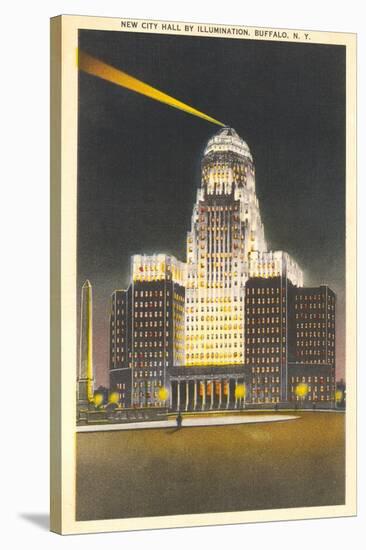 City Hall at Night, Buffalo-null-Stretched Canvas