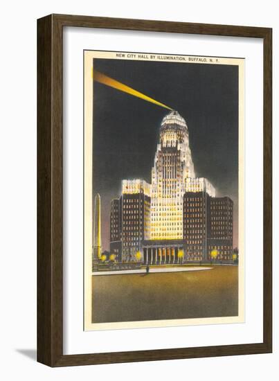 City Hall at Night, Buffalo-null-Framed Art Print