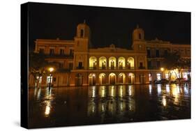 City Hall at Night, Old San Juan, Puerto Rico-George Oze-Stretched Canvas