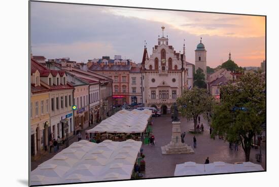 City Hall at Sunset, Market Square, Old Town, Rzeszow, Poland, Europe-Frank Fell-Mounted Photographic Print