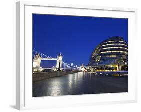City Hall Building, Home of the Greater London Authority, Tower Bridge over the River Thames, Borou-Kimberley Coole-Framed Photographic Print