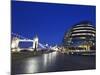 City Hall Building, Home of the Greater London Authority, Tower Bridge over the River Thames, Borou-Kimberley Coole-Mounted Photographic Print