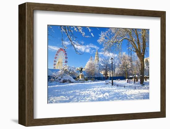 City Hall, Cathays Park, Civic Centre in snow, Cardiff, Wales, United Kingdom, Europe-Billy Stock-Framed Photographic Print