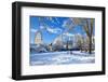 City Hall, Cathays Park, Civic Centre in snow, Cardiff, Wales, United Kingdom, Europe-Billy Stock-Framed Photographic Print