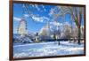 City Hall, Cathays Park, Civic Centre in snow, Cardiff, Wales, United Kingdom, Europe-Billy Stock-Framed Photographic Print