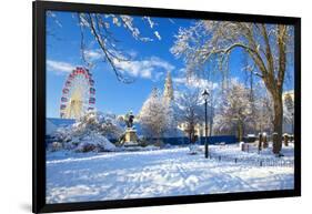 City Hall, Cathays Park, Civic Centre in snow, Cardiff, Wales, United Kingdom, Europe-Billy Stock-Framed Photographic Print