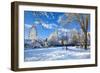 City Hall, Cathays Park, Civic Centre in snow, Cardiff, Wales, United Kingdom, Europe-Billy Stock-Framed Photographic Print