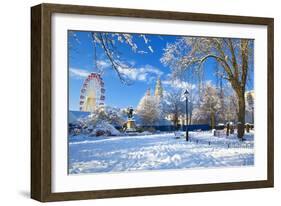 City Hall, Cathays Park, Civic Centre in snow, Cardiff, Wales, United Kingdom, Europe-Billy Stock-Framed Photographic Print