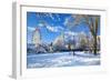 City Hall, Cathays Park, Civic Centre in snow, Cardiff, Wales, United Kingdom, Europe-Billy Stock-Framed Photographic Print