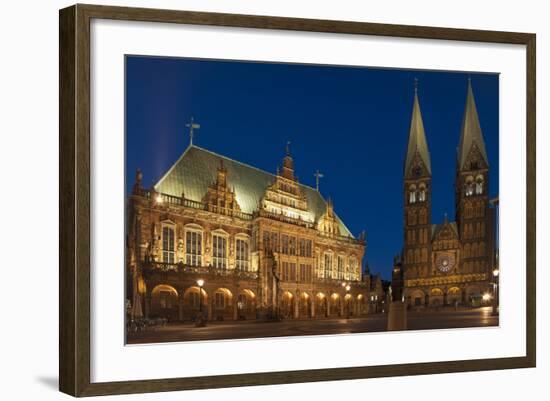 City Hall, Cathedral, Rathausplatz, Bremen, Germany, Europe-Chris Seba-Framed Photographic Print