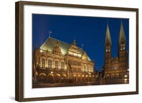 City Hall, Cathedral, Rathausplatz, Bremen, Germany, Europe-Chris Seba-Framed Photographic Print