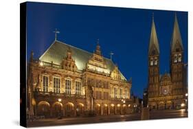 City Hall, Cathedral, Rathausplatz, Bremen, Germany, Europe-Chris Seba-Stretched Canvas