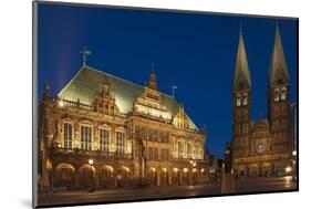 City Hall, Cathedral, Rathausplatz, Bremen, Germany, Europe-Chris Seba-Mounted Photographic Print