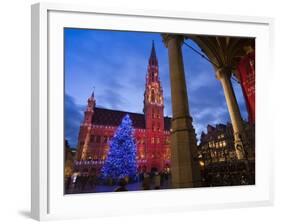 City Hall, Grand Place, UNESCO World Heritage Site, at Christmas Time, Brussels, Belgium, Europe-Marco Cristofori-Framed Photographic Print