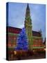 City Hall, Grand Place, UNESCO World Heritage Site, at Christmas Time, Brussels, Belgium, Europe-Marco Cristofori-Stretched Canvas