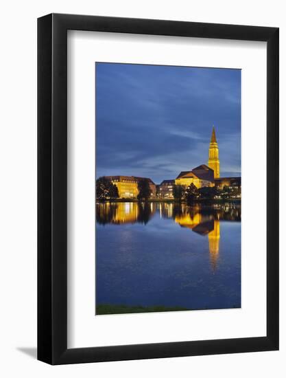 City Hall, 'Kleiner Kiel' (Canal), Kiel, Schleswig-Holstein, Germany-Rainer Mirau-Framed Photographic Print