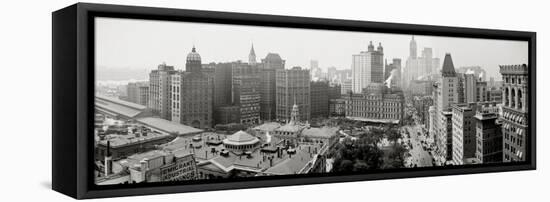 City Hall Panorama, New York-null-Framed Stretched Canvas