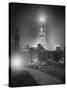 City Hall Tower with Night Lights-null-Stretched Canvas