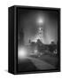 City Hall Tower with Night Lights-null-Framed Stretched Canvas