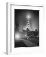 City Hall Tower with Night Lights-null-Framed Photographic Print