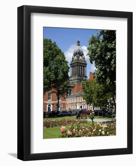 City Hall Viewed From the Historic Georgian Park Square, Leeds, West Yorkshire, England, Uk-Peter Richardson-Framed Photographic Print