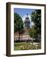 City Hall Viewed From the Historic Georgian Park Square, Leeds, West Yorkshire, England, Uk-Peter Richardson-Framed Photographic Print